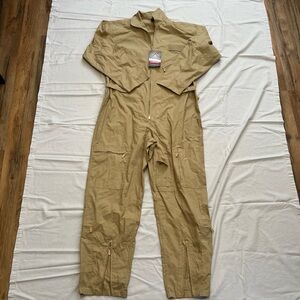 ROTHCO KHAKI Air Force Style Flight Suit Cotton Coveralls - JUMP SUIT SIZE M NWT